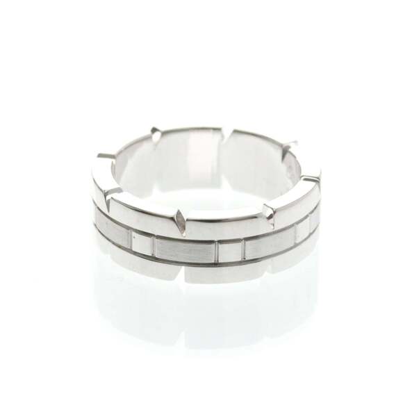 Cartier Tank Française Ring White Gold (18K) Fashion No Stone Band Ring Silver - Picture 2 of 9